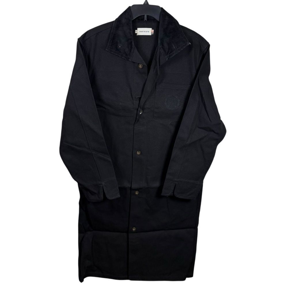 NWT Honor the Gift Black Trench Coat w/ Corduroy Collar Size Medium